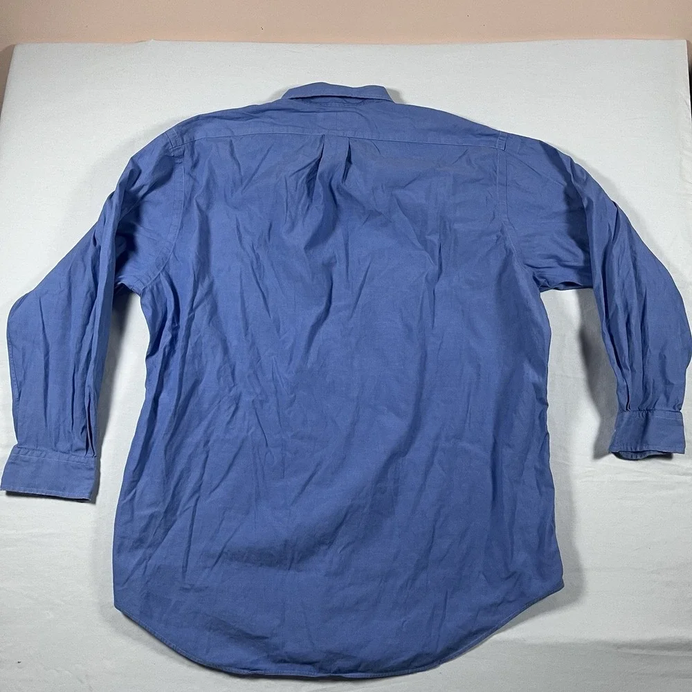 RALPH LAUREN YARMOUTH 100% COTTON  BUTTON DOWN BLUE SHIRT OXFORD COLLAR - Picture 14 of 15